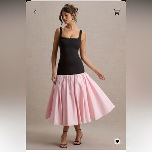 Club L London Black and Pink Midi Skirt dress